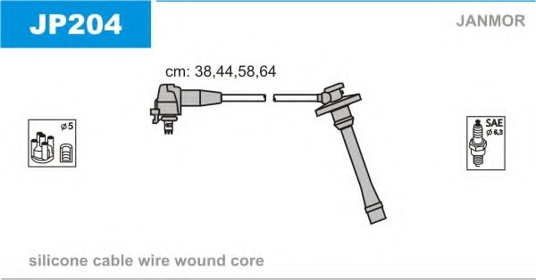 JANMOR - JP204 - Комплект проводов зажигания (Система зажигания)