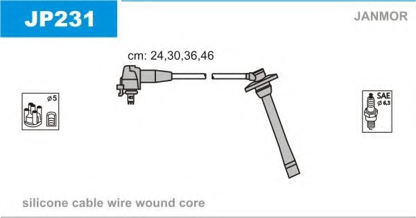 JANMOR - JP231 - Комплект проводов зажигания (Система зажигания)