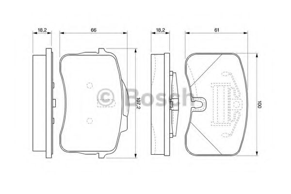 BOSCH - 0 986 424 191 - Комплект тормозных колодок, дисковый тормоз (Тормозная система)