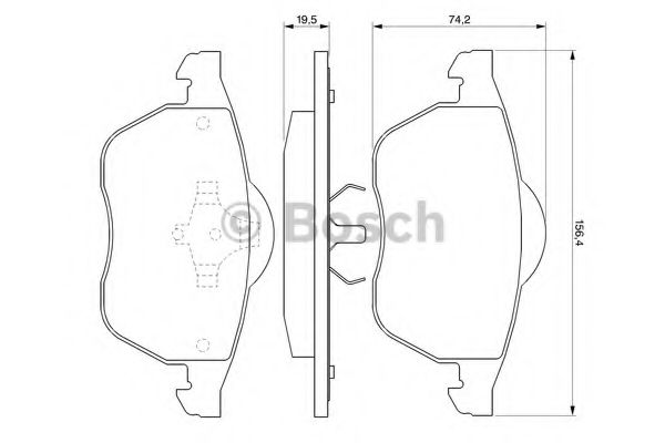 BOSCH - 0 986 424 481 - Комплект тормозных колодок, дисковый тормоз (Тормозная система)