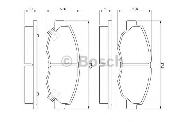 BOSCH - 0 986 461 124 - Комплект тормозных колодок, дисковый тормоз (Тормозная система)