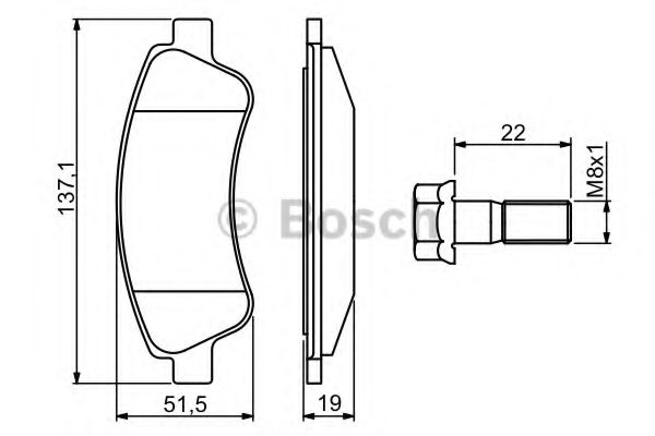 BOSCH - 0 986 494 270 - Комплект тормозных колодок, дисковый тормоз (Тормозная система)