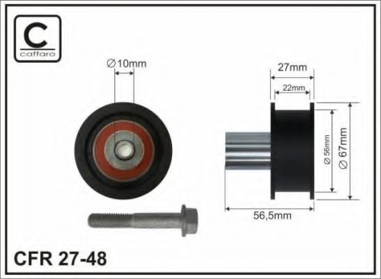 CAFFARO - 27-48 - Паразитный / Ведущий ролик, зубчатый ремень (Ременный привод)