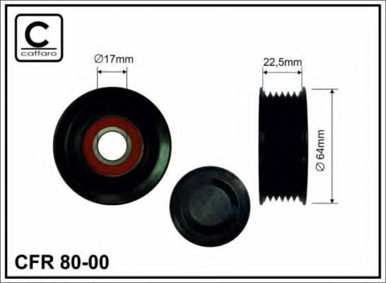 CAFFARO - 80-00 - Паразитный / ведущий ролик, поликлиновой ремень (Ременный привод)