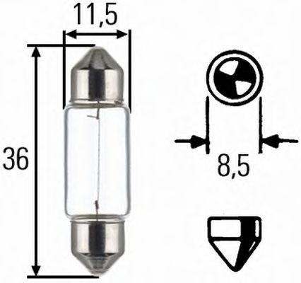 HELLA - 8GM 002 092-241 - Лампа накаливания, фонарь освещения номерного знака (Освещение)