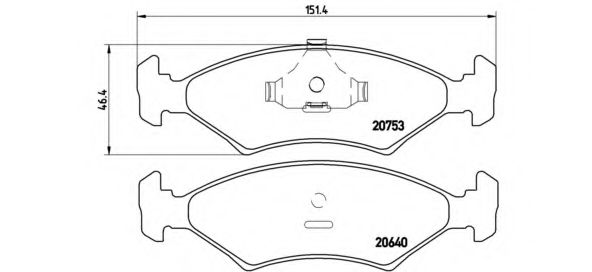 BREMBO - P 24 006 - Комплект тормозных колодок, дисковый тормоз (Тормозная система)