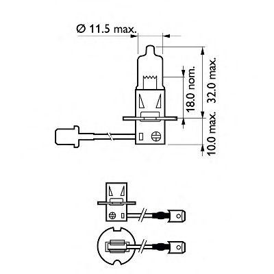 PHILIPS - 12336PRB1 - Лампа накаливания, фара дальнего света (Освещение)