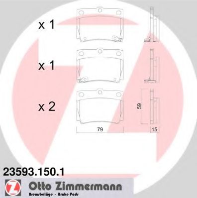 ZIMMERMANN - 23593.150.1 - Комплект тормозных колодок, дисковый тормоз (Тормозная система)