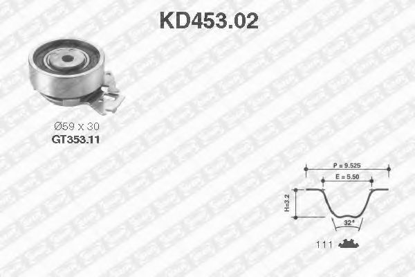 SNR - KD453.02 - Комплект ремня ГРМ (Ременный привод)