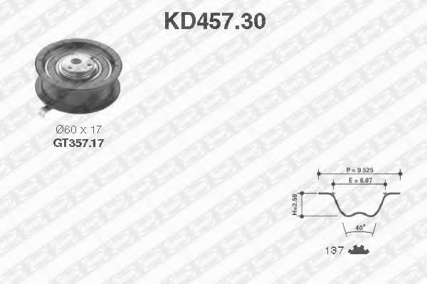 SNR - KD457.30 - Комплект ремня ГРМ (Ременный привод)