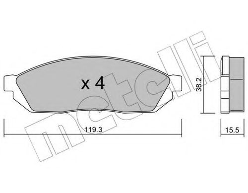 METELLI - 22-0087-0 - Комплект тормозных колодок, дисковый тормоз (Тормозная система)