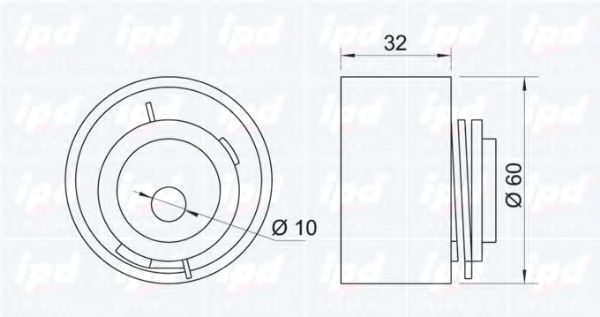 IPD - 14-0663 - Натяжной ролик, ремень ГРМ (Ременный привод)