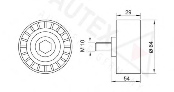 AUTEX - 651276 - Паразитный / Ведущий ролик, зубчатый ремень (Ременный привод)