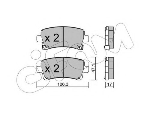 CIFAM - 822-844-0 - Комплект тормозных колодок, дисковый тормоз (Тормозная система)