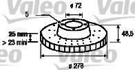 VALEO - 186872 - Тормозной диск (Тормозная система)