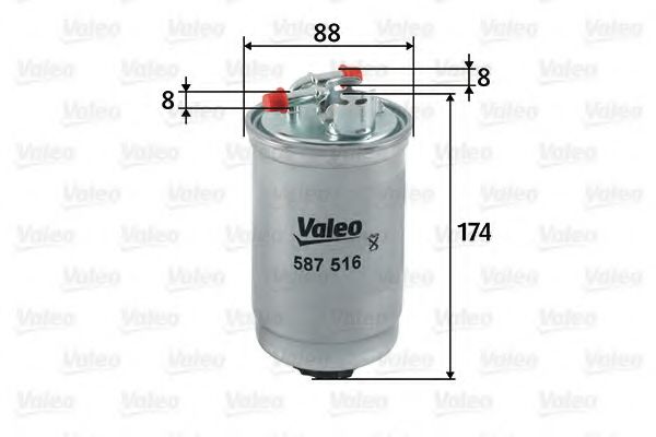 VALEO - 587516 - Топливный фильтр (Система подачи топлива)