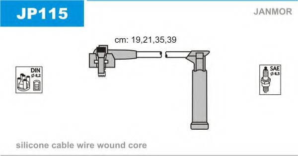 JANMOR - JP115 - Комплект проводов зажигания (Система зажигания)