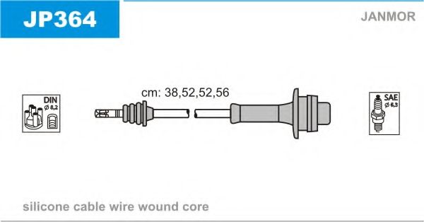 JANMOR - JP364 - Комплект проводов зажигания (Система зажигания)