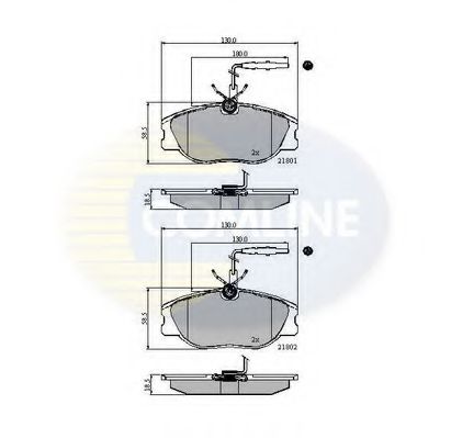 COMLINE - CBP11001 - Комплект тормозных колодок, дисковый тормоз (Тормозная система)