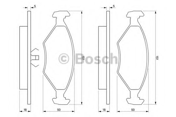 BOSCH - 0 986 424 458 - Комплект тормозных колодок, дисковый тормоз (Тормозная система)