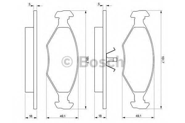 BOSCH - 0 986 424 514 - Комплект тормозных колодок, дисковый тормоз (Тормозная система)