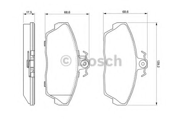 BOSCH - 0 986 424 566 - Комплект тормозных колодок, дисковый тормоз (Тормозная система)