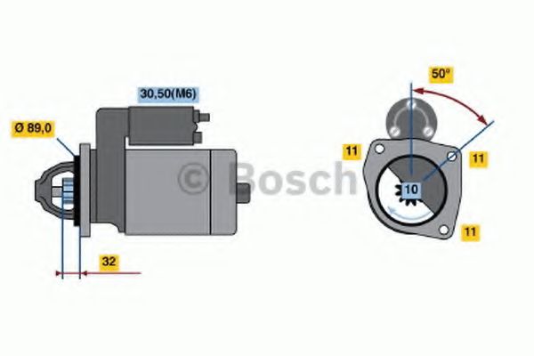 BOSCH - 0 001 108 111 - Стартер (Система стартера)