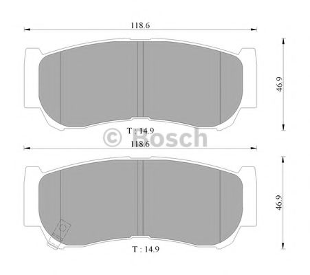 BOSCH - 0 986 AB3 074 - Комплект тормозных колодок, дисковый тормоз (Тормозная система)