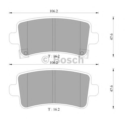 BOSCH - 0 986 AB3 126 - Комплект тормозных колодок, дисковый тормоз (Тормозная система)