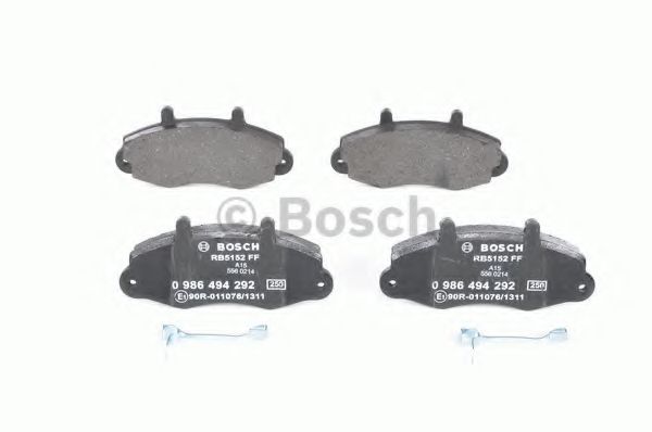 BOSCH - 0 986 494 292 - Комплект тормозных колодок, дисковый тормоз (Тормозная система)