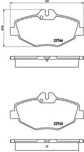 BREMBO - P 50 049 - Комплект тормозных колодок, дисковый тормоз (Тормозная система)