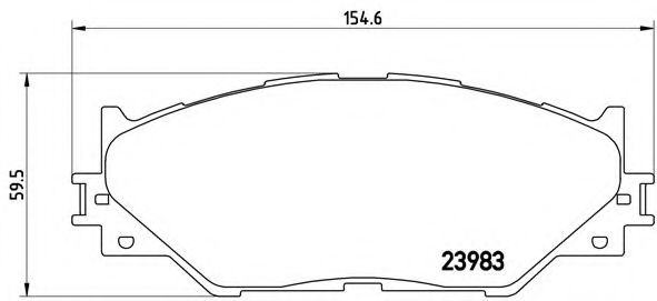 BREMBO - P 83 074 - Комплект тормозных колодок, дисковый тормоз (Тормозная система)