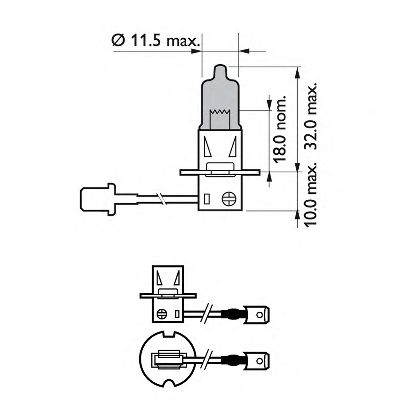 PHILIPS - 12336WHVB1 - Лампа накаливания, фара дальнего света (Освещение)