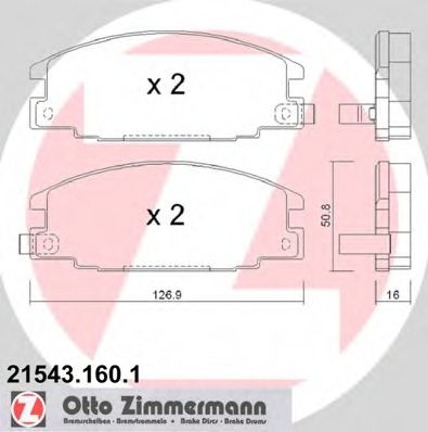 ZIMMERMANN - 21543.160.1 - Комплект тормозных колодок, дисковый тормоз