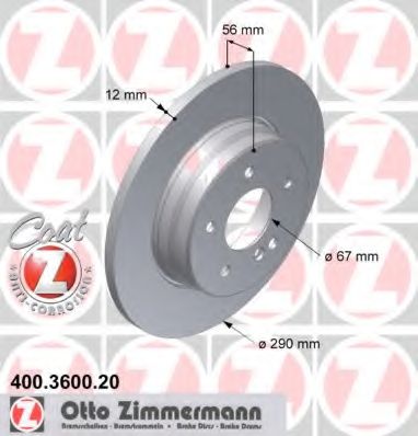 ZIMMERMANN - 400.3600.20 - Тормозной диск (Тормозная система)