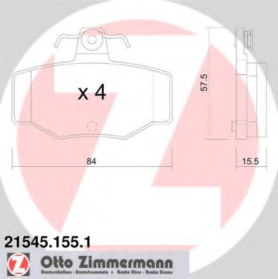 ZIMMERMANN - 21545.155.1 - Комплект тормозных колодок, дисковый тормоз (Тормозная система)