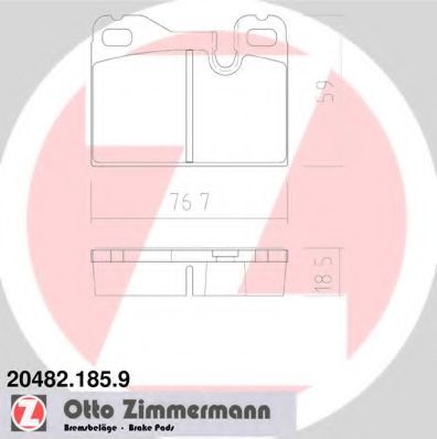 ZIMMERMANN - 20482.185.9 - Комплект тормозных колодок, дисковый тормоз (Тормозная система)