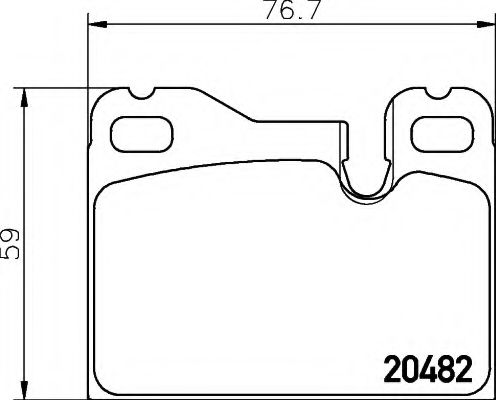 HELLA - 8DB 355 007-691 - Комплект тормозных колодок, дисковый тормоз (Тормозная система)