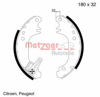 METZGER - MG 508 - Комплект тормозных колодок (Тормозная система)