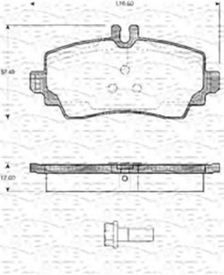 MAGNETI MARELLI - 363702161041 - Комплект тормозных колодок, дисковый тормоз (Тормозная система)