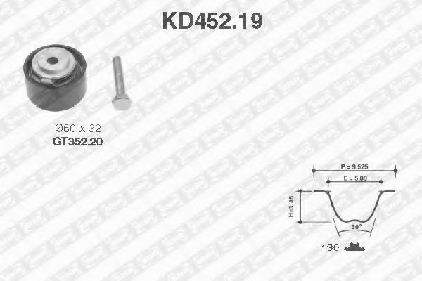 SNR - KD452.19 - Комплект ремня ГРМ (Ременный привод)