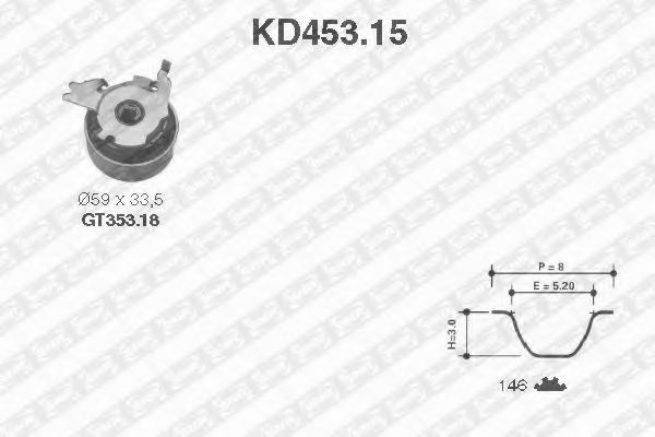 SNR - KD453.15 - Комплект ремня ГРМ (Ременный привод)