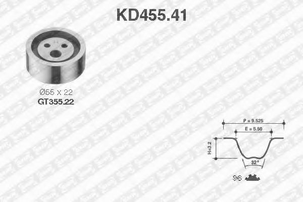 SNR - KD455.41 - Комплект ремня ГРМ (Ременный привод)