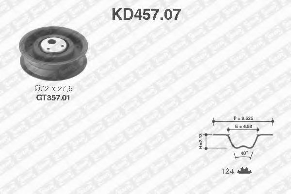 SNR - KD457.07 - Комплект ремня ГРМ (Ременный привод)