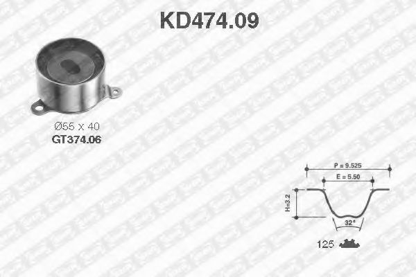 SNR - KD474.09 - Комплект ремня ГРМ (Ременный привод)