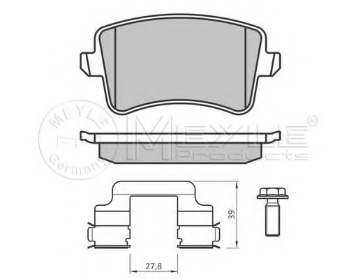 MEYLE - 025 246 0617/K2 - Комплект тормозных колодок, дисковый тормоз (Тормозная система)