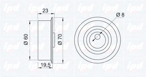 IPD - 14-0725 - Натяжной ролик, ремень ГРМ (Ременный привод)