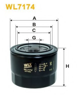 WIX FILTERS - WL7174 - Масляный фильтр (Смазывание)