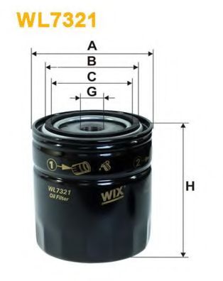 WIX FILTERS - WL7321 - Масляный фильтр (Смазывание)