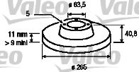 VALEO - 186842 - Тормозной диск (Тормозная система)